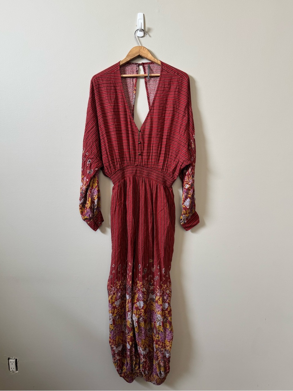By Anthropologie Breezy open back printed jumpsuit - Picture 2 of 10